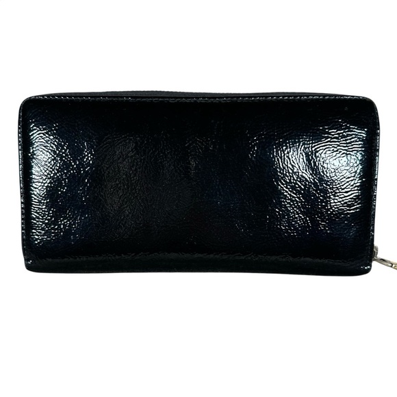 YSL Belle Du Jour Black Patent Leather Zip-Around Continental Wallet - Picture 2 of 12